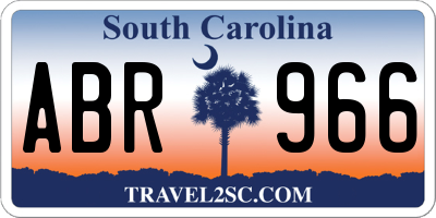 SC license plate ABR966
