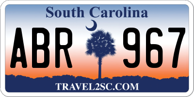 SC license plate ABR967