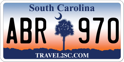 SC license plate ABR970