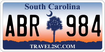 SC license plate ABR984