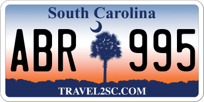 SC license plate ABR995