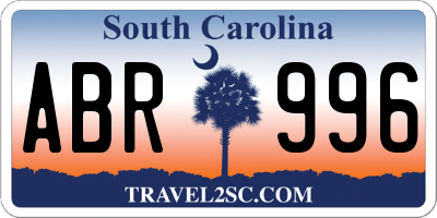 SC license plate ABR996