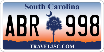 SC license plate ABR998