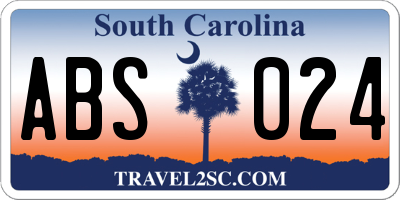 SC license plate ABS024