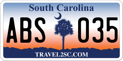 SC license plate ABS035
