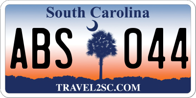 SC license plate ABS044