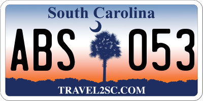 SC license plate ABS053
