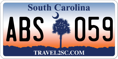 SC license plate ABS059