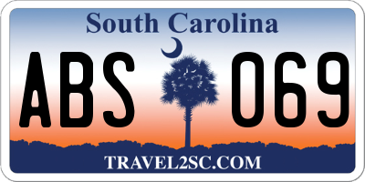 SC license plate ABS069