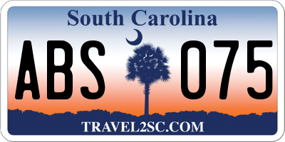 SC license plate ABS075