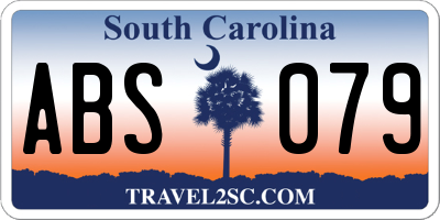 SC license plate ABS079