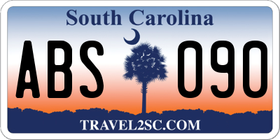 SC license plate ABS090