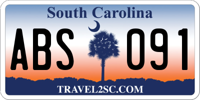 SC license plate ABS091