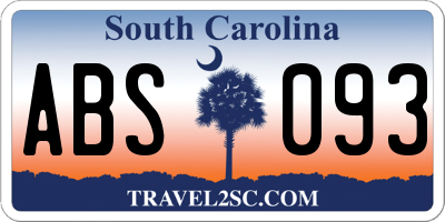 SC license plate ABS093