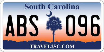 SC license plate ABS096