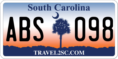 SC license plate ABS098