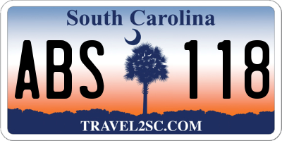 SC license plate ABS118