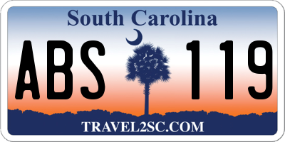 SC license plate ABS119