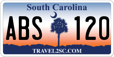 SC license plate ABS120