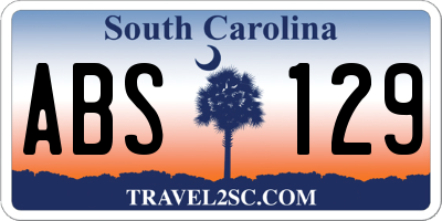 SC license plate ABS129