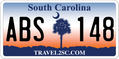 SC license plate ABS148