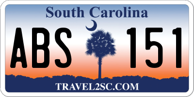SC license plate ABS151