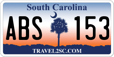 SC license plate ABS153