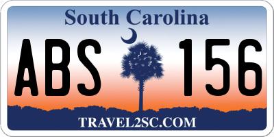 SC license plate ABS156