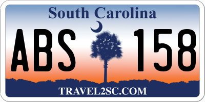SC license plate ABS158