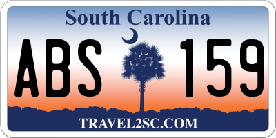 SC license plate ABS159