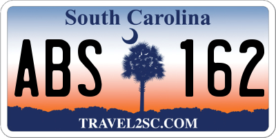 SC license plate ABS162
