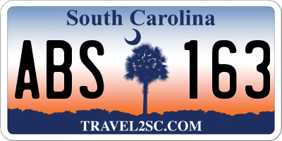 SC license plate ABS163