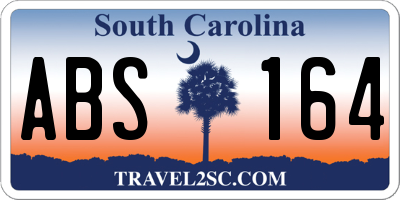 SC license plate ABS164