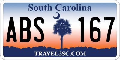 SC license plate ABS167