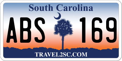 SC license plate ABS169