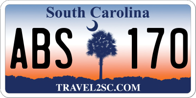 SC license plate ABS170