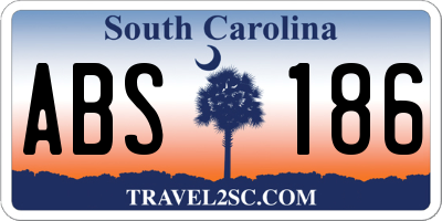 SC license plate ABS186