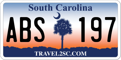 SC license plate ABS197
