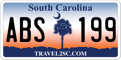 SC license plate ABS199