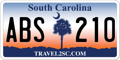 SC license plate ABS210