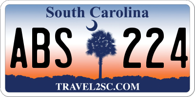SC license plate ABS224