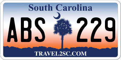SC license plate ABS229
