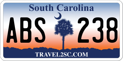 SC license plate ABS238
