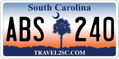 SC license plate ABS240
