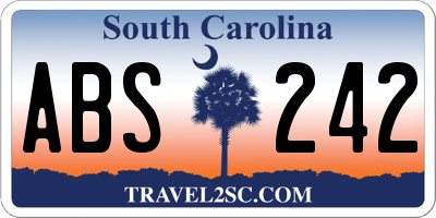 SC license plate ABS242