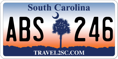 SC license plate ABS246