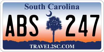 SC license plate ABS247