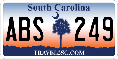 SC license plate ABS249