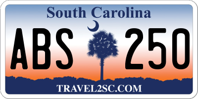 SC license plate ABS250