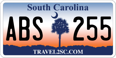 SC license plate ABS255